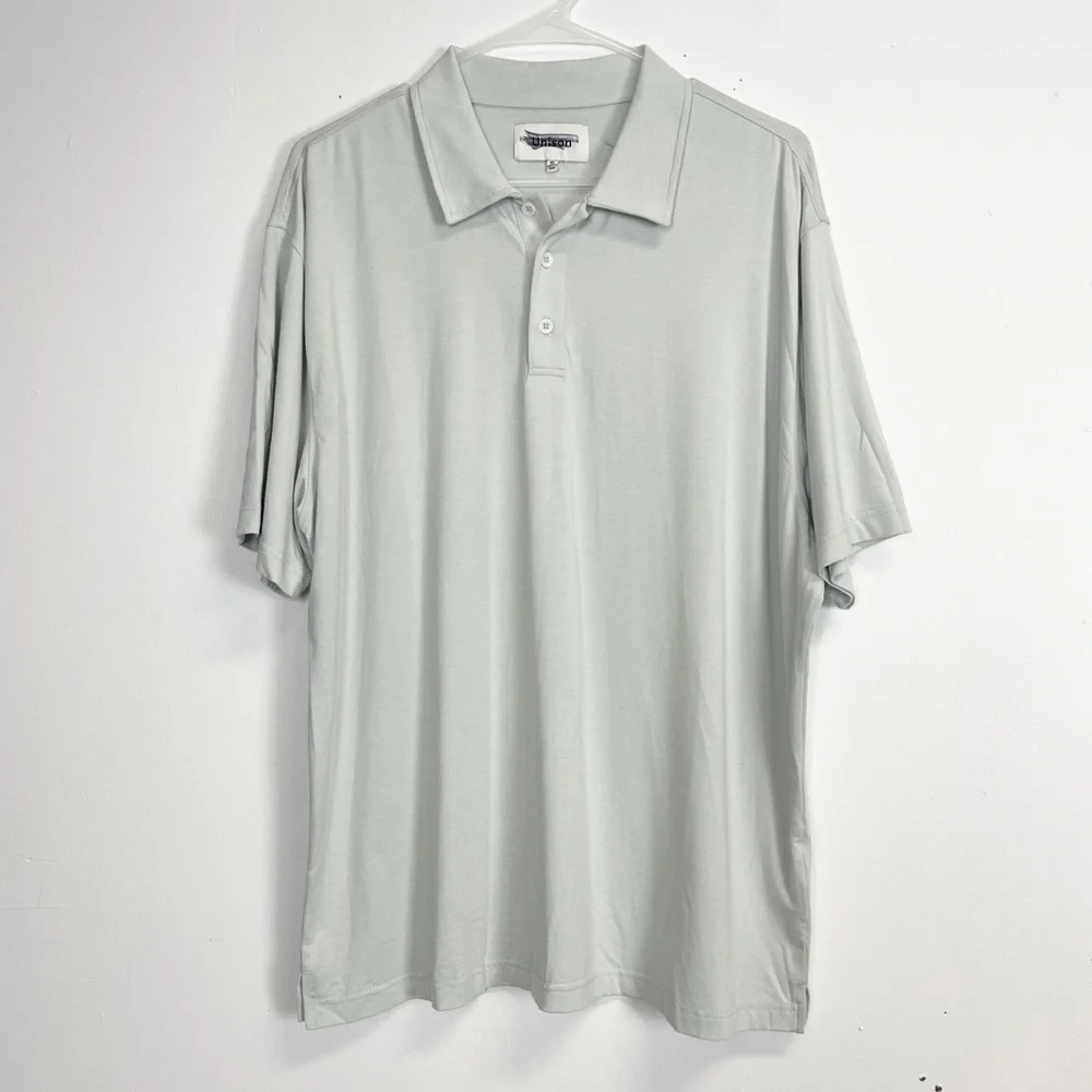 NEW Unison Polo Shirt Mens Size XL Gray Short Sleeve Stretch NWOT